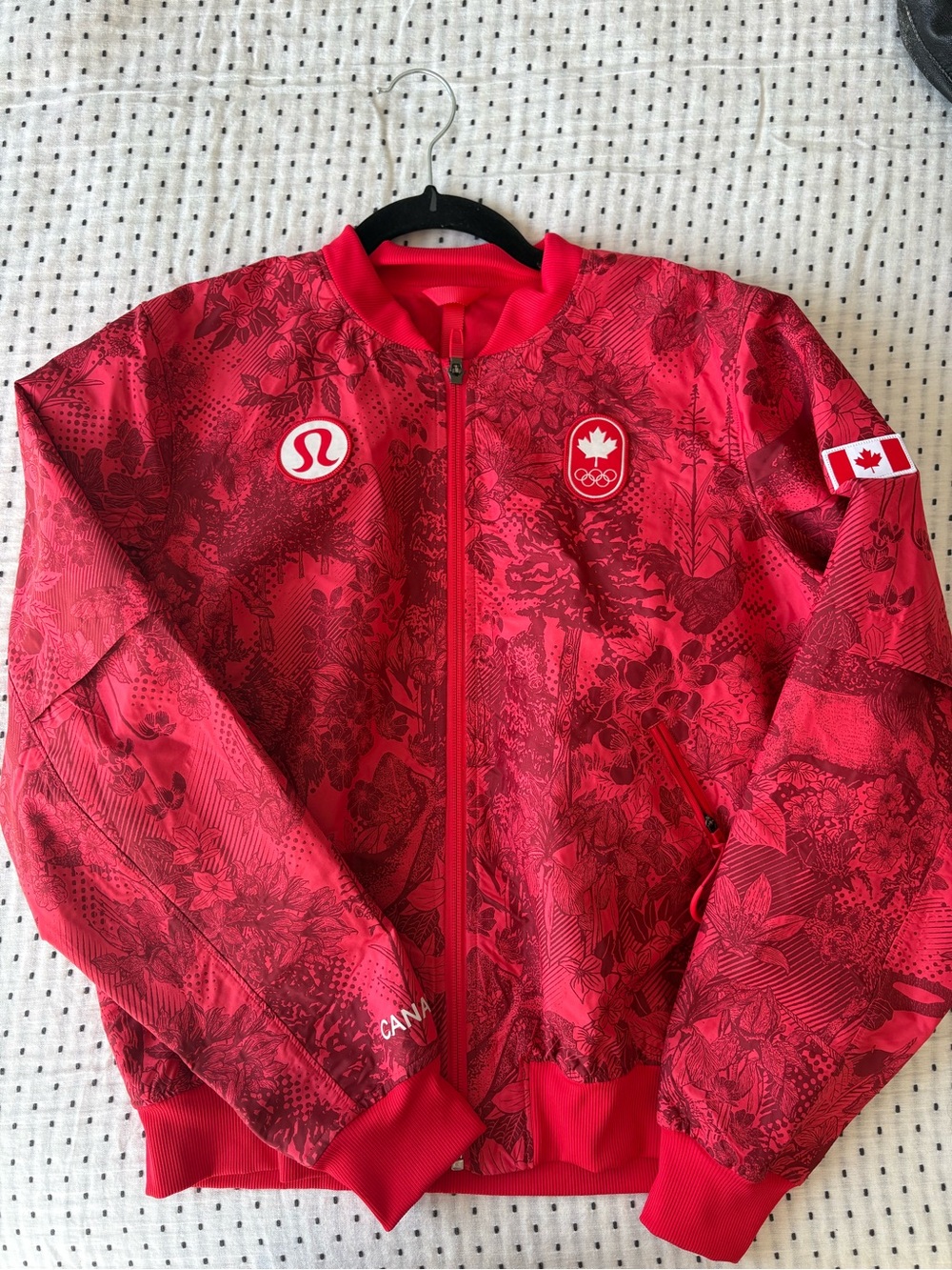 lululemon athletica Red Canada Olympic Bomber Jacket